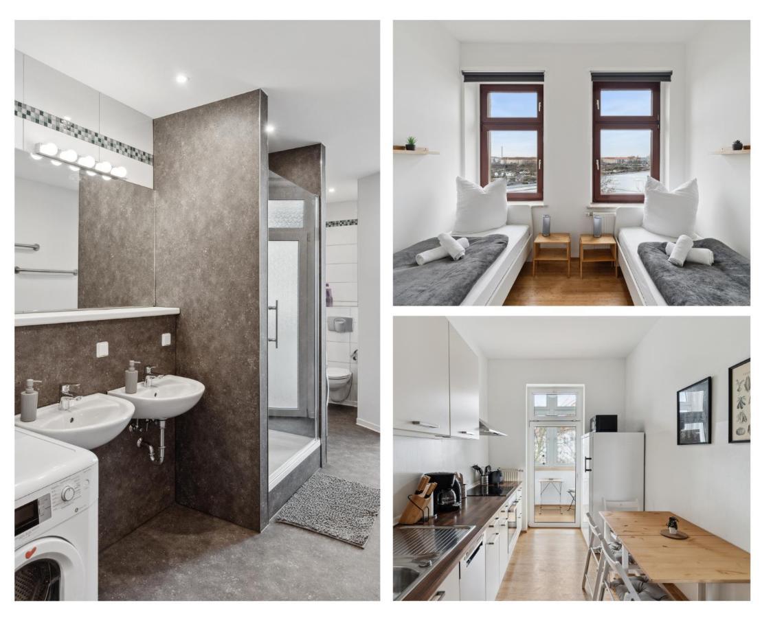 Apartment Fuer 13 Gaeste, 5 Schlafzimmer, 2 Baeder, 2 Loggia'S, Leipzig Zentrum Ost מראה חיצוני תמונה